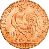 Золотая монета 20 франков 1913 Франция