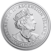 Серебряная монета 1oz Святой Георгий и Дракон 2 фунта 2022 Остров Вознесения