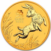 Золотая монета 1/10oz Год Кролика 15 долларов 2023 Австралия