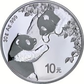 Срібна монета 30g Китайська Панда 10 юань 2023 Китай