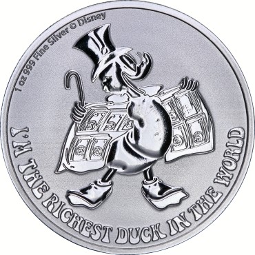 Срібна монета 1oz Скрудж МакДак Дісней 2 долари 2022 Ніуе