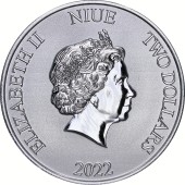 Серебряная монета 1oz Скрудж МакДак Дисней 2 доллара 2022 Ниуэ