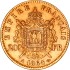 Золотая монета Наполеон III 20 франков 1864 Франция