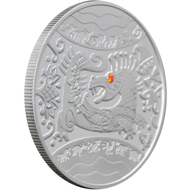 Серебряная монета 1/2oz Год Дракона 5 гривен 2012 Украина