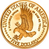 Золота монета Свобода 5 доларів 1986 США