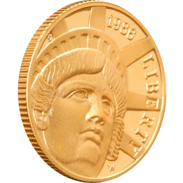 Золотая монета Свобода 5 долларов 1986 США