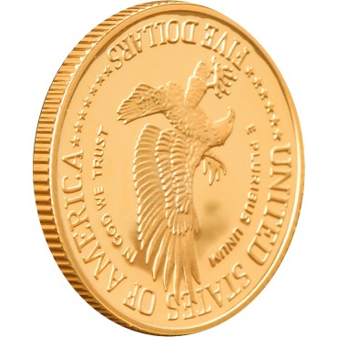 Золотая монета Свобода 5 долларов 1986 США