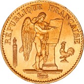 Золотая монета 20 франков 1875 Франция