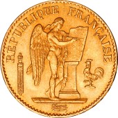 Золота монета 20 франків 1877 Франція