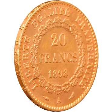 Золотая монета 20 франков 1898 Франция