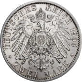 Срібна монета "25 років правління князя Карла Гюнтера" 2 марки 1905 Шварцбург-Зондерхаузен Німецька імперія