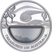 Серебряная монета 1oz Сокровища Австралии Сапфир 1 доллар 2007 Австралия