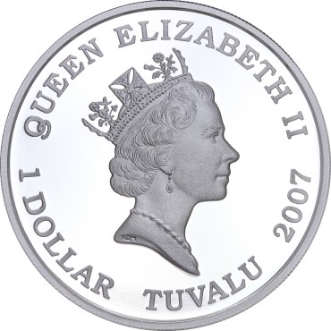 Набір срібних монет 1oz (5 шт.) Бойові Кораблі Другої Світової Війни 1 долар 2007 Тувалу (кольорові)