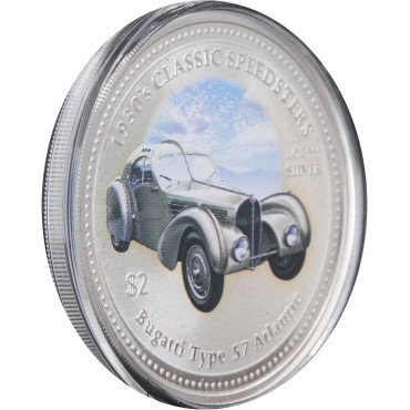 Набор серебряных монет 1oz (4 шт.) Классические Спидстеры 1930-х 2 доллара 2006 Острова Кука (цветные)