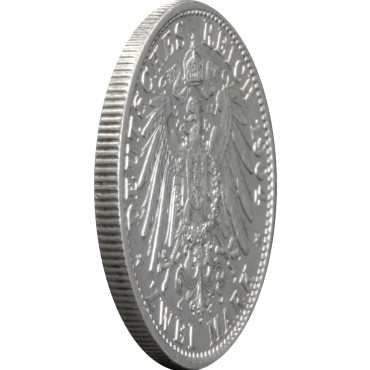 Серебряная монета "400 лет с рождения Филиппа" 2 марки 1904 Гессен Германская империя