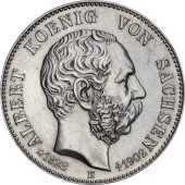 Серебряная монета "День смерти короля Альберта" 2 марки 1902 Саксония Германская империя