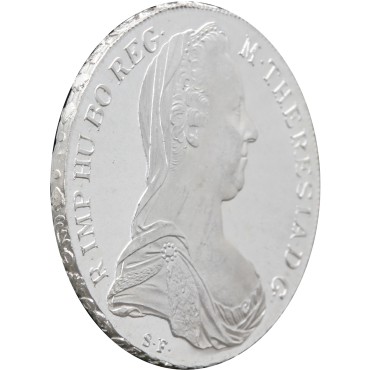 Серебряная монета Талер Марии Терезы 1780 Австрия рестрайк (пруф)