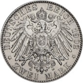 Срібна монета "День смерті короля Альберта" 2 марки 1902 Саксонія Німецька імперія