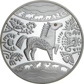 Срібна монета Рік Коня 5 гривень 2014 Україна