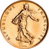 Золотая монета Сеятельница 1 франк 2001 Франция