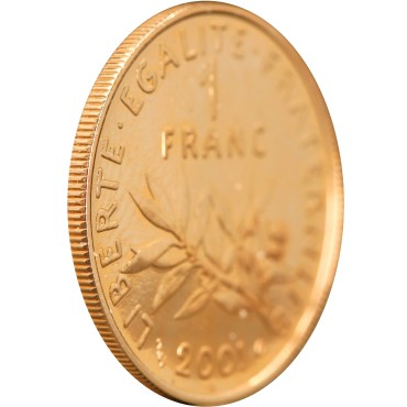 Золота монета Сіячка 1 франк 2001 Франція