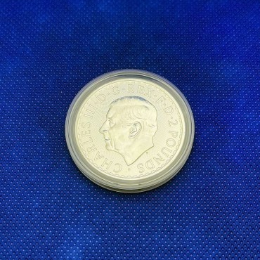 Срібна монета 1oz Британія 2 англійських фунта 2023 Великобританія (Король Карл III)