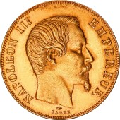Золотая монета Наполеон III 50 франков 1857 Франция