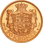 Золотая монета 20 крон 1912 Дания