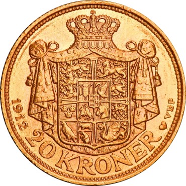 Золотая монета 20 крон 1912 Дания