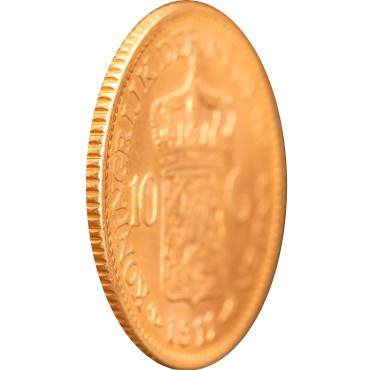 Золотая монета Королева Вильгельмина 10 гульденов 1911 Нидерланды