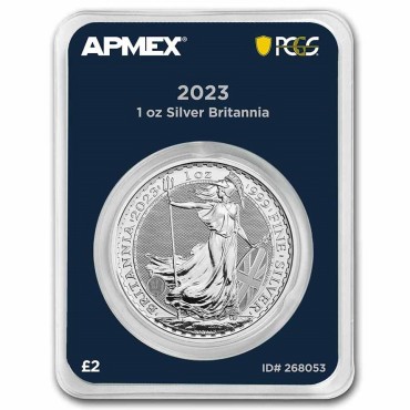 Срібна монета 1oz Британія 2 англійських фунта 2023 Великобританія (Король Карл III) (MintDirect® Premier + PCGS FS®)