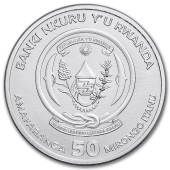 Серебряная монета 1oz Нильский Крокодил 50 франков 2023 Руанда
