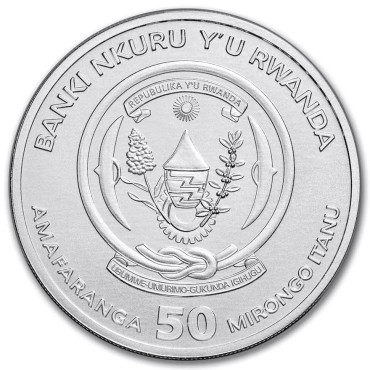 Срібна монета 1oz Нільський Крокодил 50 франків 2023 Руанда