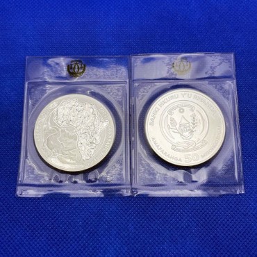 Срібна монета 1oz Нільський Крокодил 50 франків 2023 Руанда