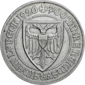 Серебряная монета 3 марки 1926 700 летие вольного города Любек Веймарская Республика Германия