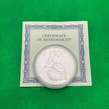 Серебряный раунд 1oz Лист Липы 5 марок 2022 Германия
