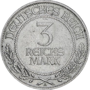 Серебряная монета 3 марки 1926 700 летие вольного города Любек Веймарская Республика Германия