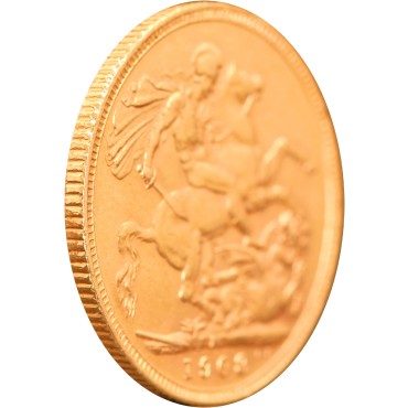 Золота монета Соверен Едуарда VII 1 Англійський Фунт 1908 Великобританія