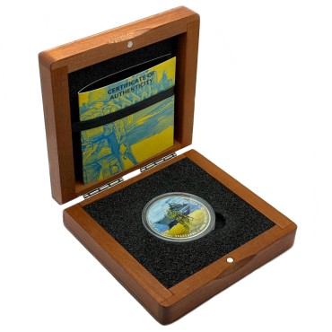 Срібна монета 1oz Архістратиг Михаїл "Російський Військовий Корабель" 1 гривня 2021 Україна (кольорова)