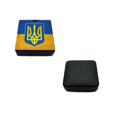 Серебряная монета 1oz Американский Орел "Флаг Украины" 1 доллар 2022 США (Тип 2, позолота, цветная)