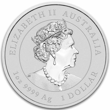 Срібна монета 1oz Рік Кролика 1 долар 2023 Австралія (кольорова)