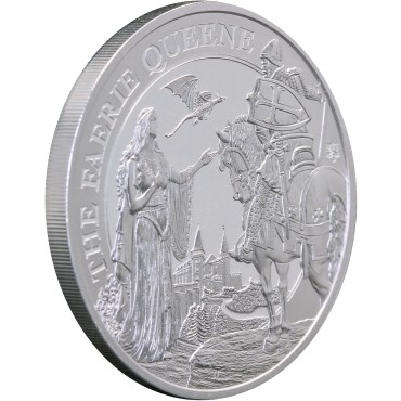 Серебряная монета 1oz Королева Фей Уна и Редкросс 1 фунт стерлингов 2023 Остров Святой Елены