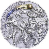 Срібна монета 2oz Давид і Голіаф 10 седі 2022 Гана