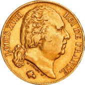 Золотая монета 20 франков 1817 Франция