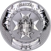 Серебряная монета 1oz Мальтийские Рыцари  5 Евро 2022 Мальта