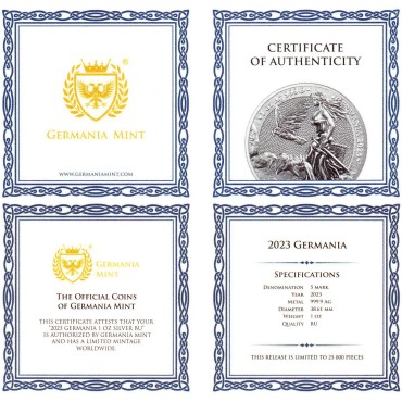 Серебряный раунд 1oz Германия 5 марок 2023 Германия