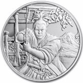 Срібна монета 1oz Стародавні воїни: Самурай 50 центів 2022 Фіджі (Prooflike)