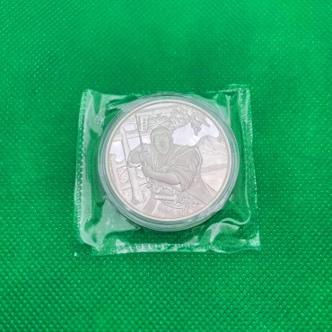 Серебряная монета 1oz Древние Воины: Самурай 50 центов 2022 Фиджи (Prooflike)