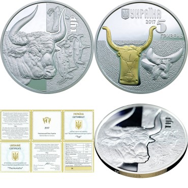 Набір срібних монет 1/2oz (6 шт.) Фауна В Пам'ятках Культури України 5 гривень 2016-2019 Україна (позолота)