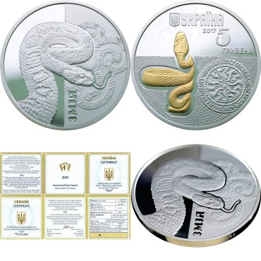 Набір срібних монет 1/2oz (6 шт.) Фауна В Пам'ятках Культури України 5 гривень 2016-2019 Україна (позолота)